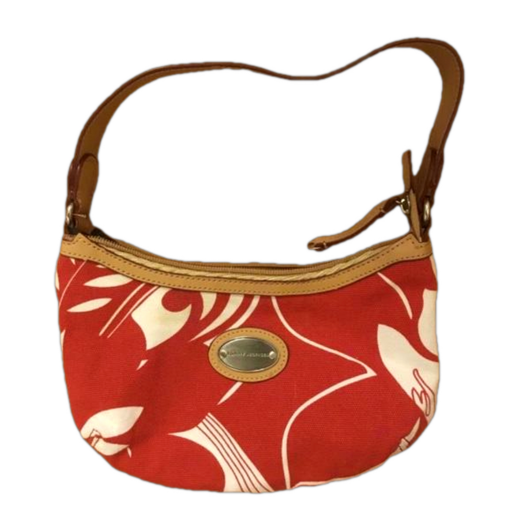 EUC Vintage Tommy Hilfiger red/white geometric printed small handbag